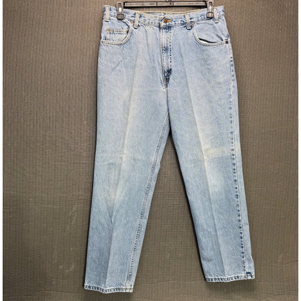 Arizona Jean Co. Mens Size 36x32 Blue Relaxed Fit Light Wash Denim Jeans